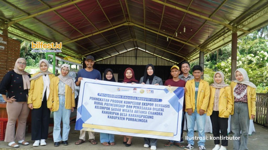PENINGKATAN PRODUK KOMPETITIF EKSPOR BERBASIS RURALPRENEURSHIP DAN PEMASARAN DIGITAL KELOMPOK SADAR WISATA ARTANSI CHANDRA KAHURIPAN DESA KARANGPUCUNG KABUPATEN PURBALINGGA