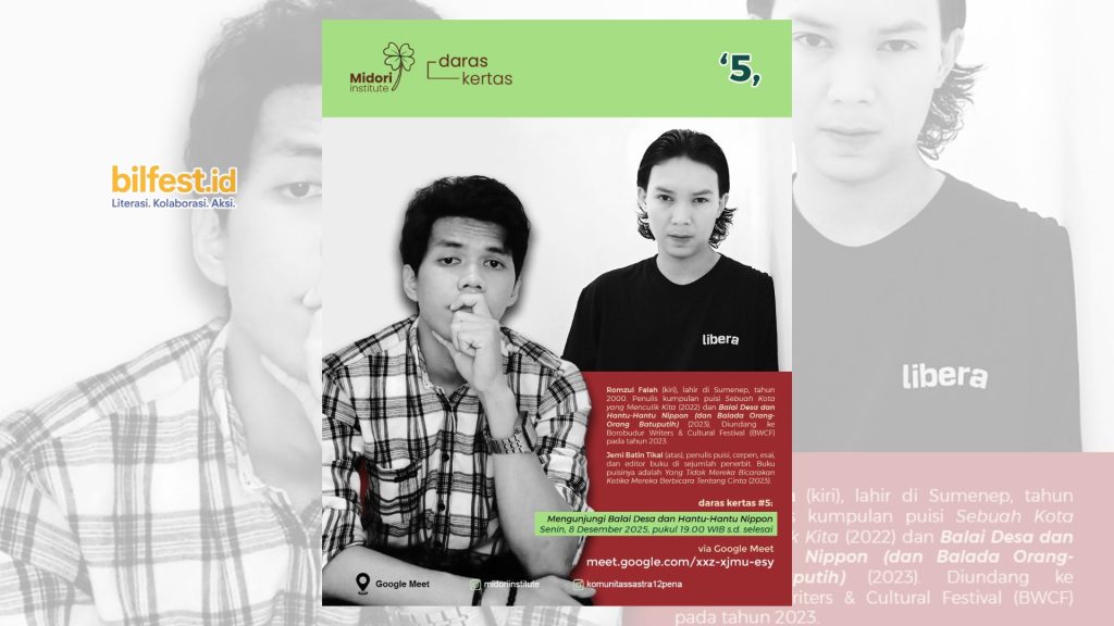 Romzul Falah dan Jemi Batin Tikal Hadir di Midori Institute: Bedah Buku Puisi Unggulan Sayembara DKJ